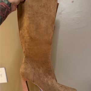 Elegant Tan Suede Knee-High Boots